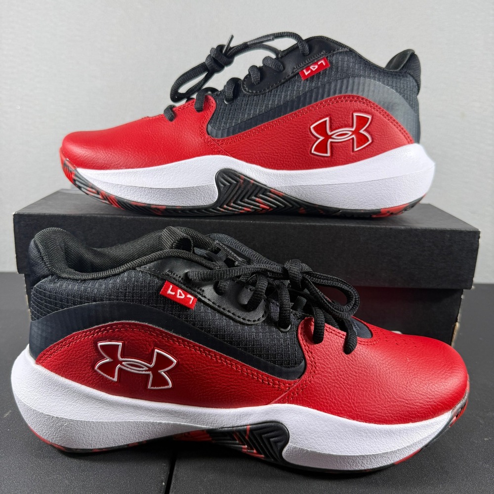 Under Armour Lockdown 7 Basketball Shoes Red Black 3028512-600 Mens 11